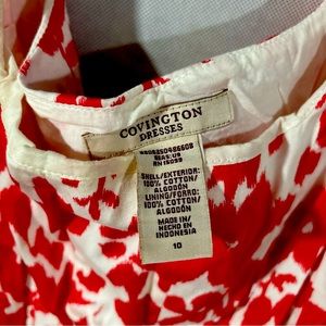 Covington dress .Size 10.100%cotton  made in Indonesia.Floral design.